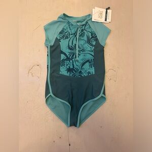 Teal Colored Girls One Piece Swimsuit